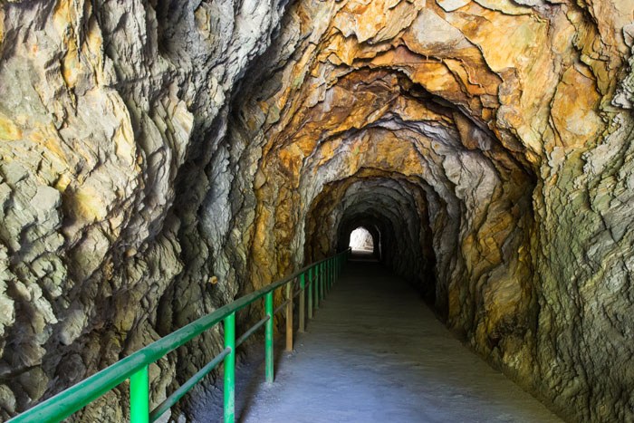 walk out to baiyan waterfall we walked through numerous tunnels