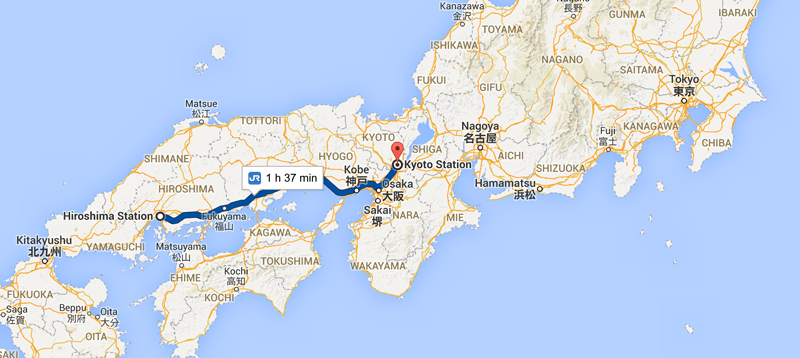 Kyoto to Hiroshima