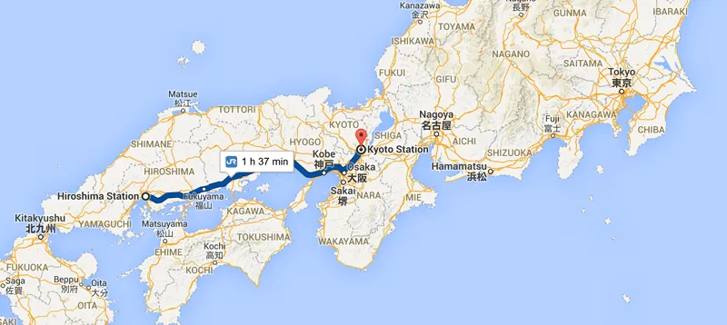 Kyoto to Hiroshima