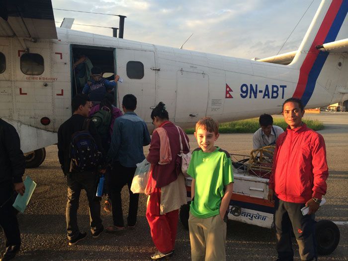 Boarding Nepal Airlines