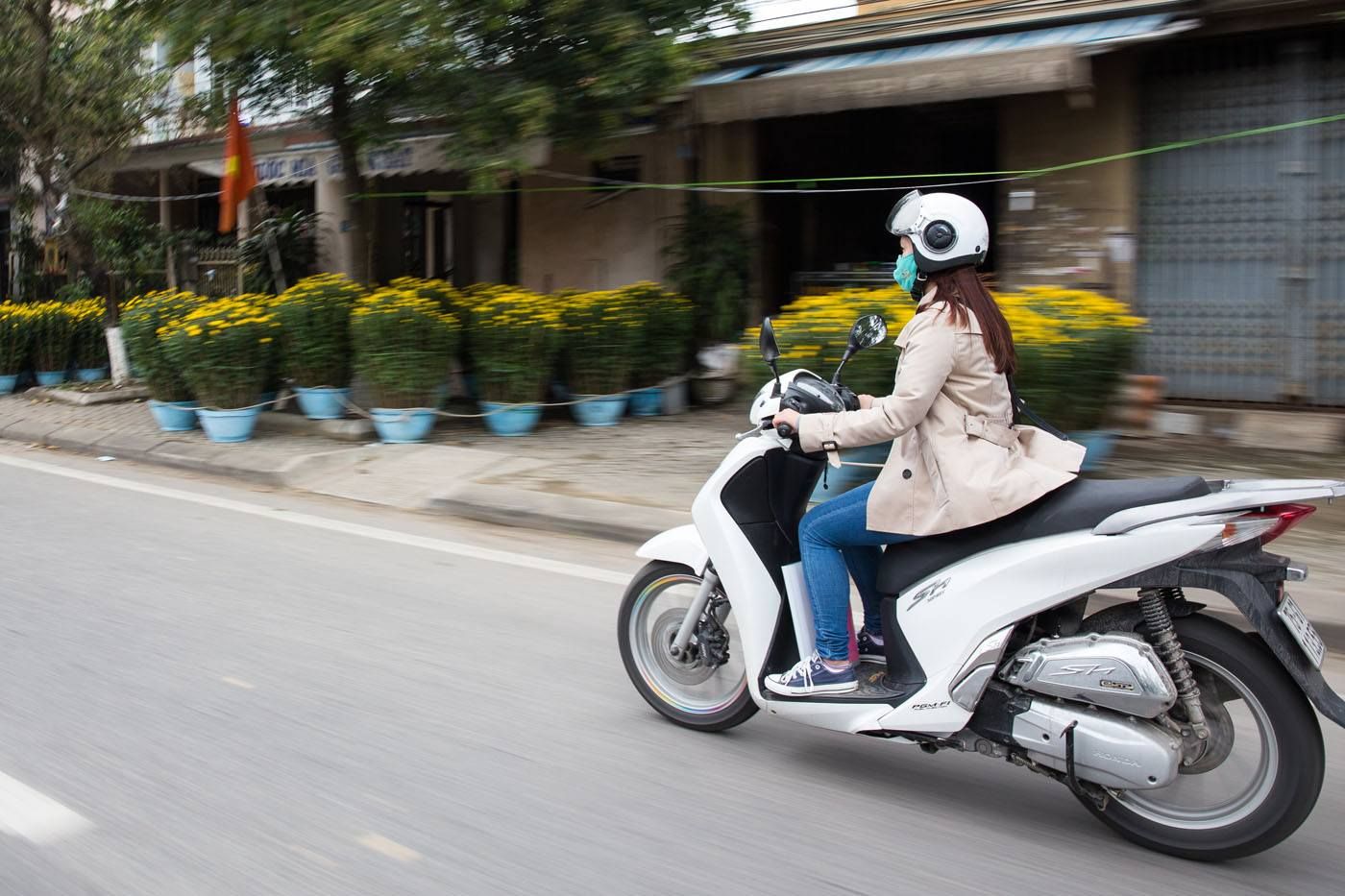 Girl on a Motorbike