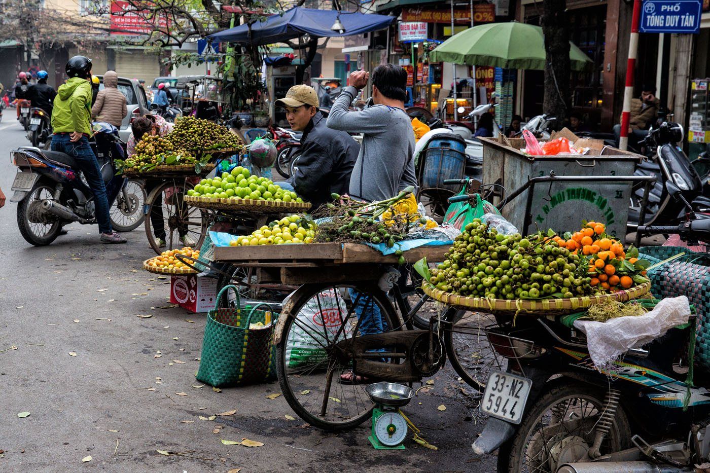 Fruit Street Vendors Hanoi