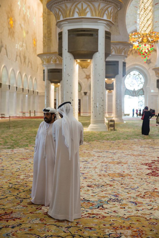 That's me on the right, and this is a good visual from who can wear what at  the Sheikh Zayed Grand Mosque in Abu Dhabi. [OC] : r/TravelPorn