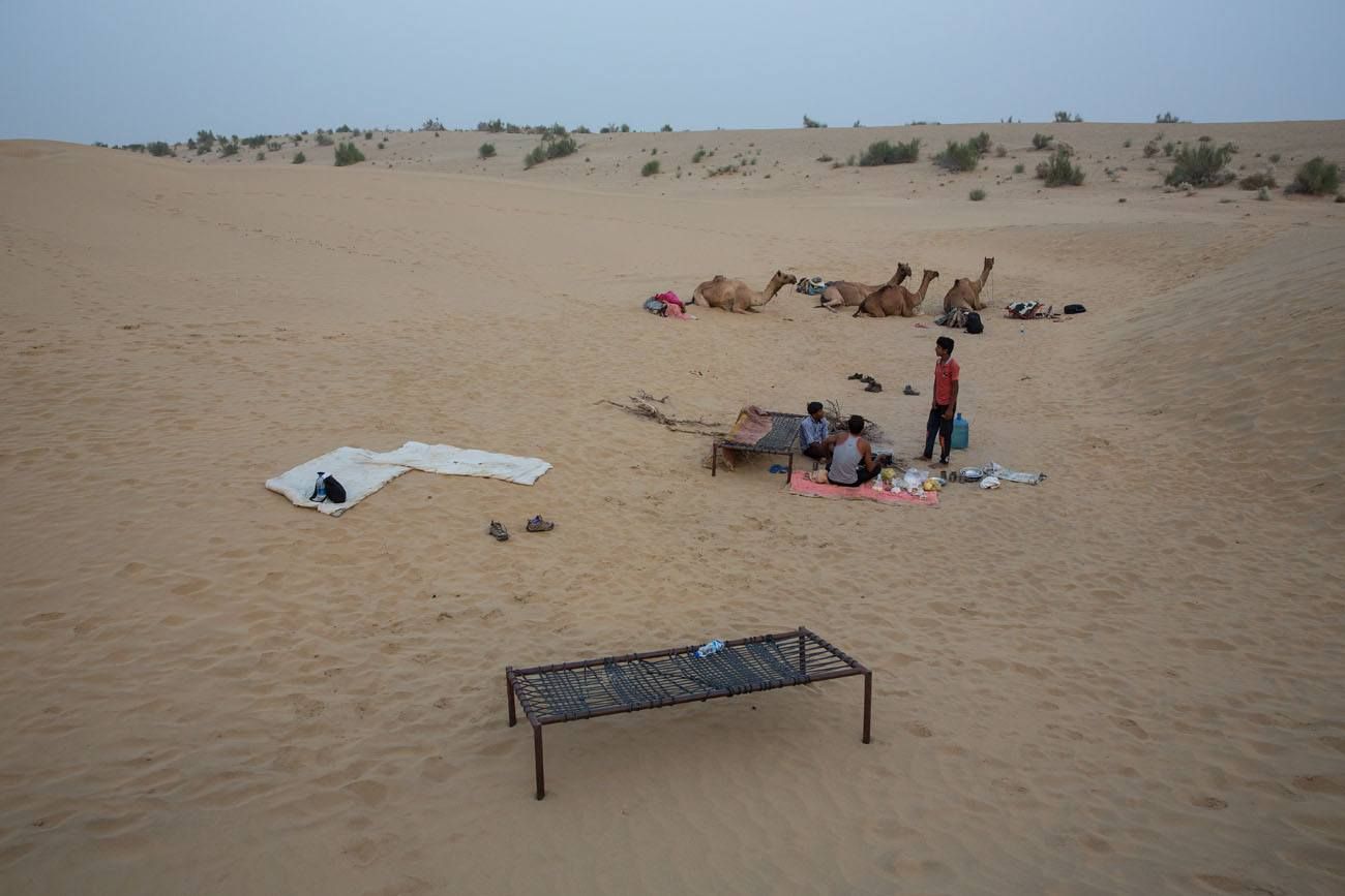 Camping in a desert