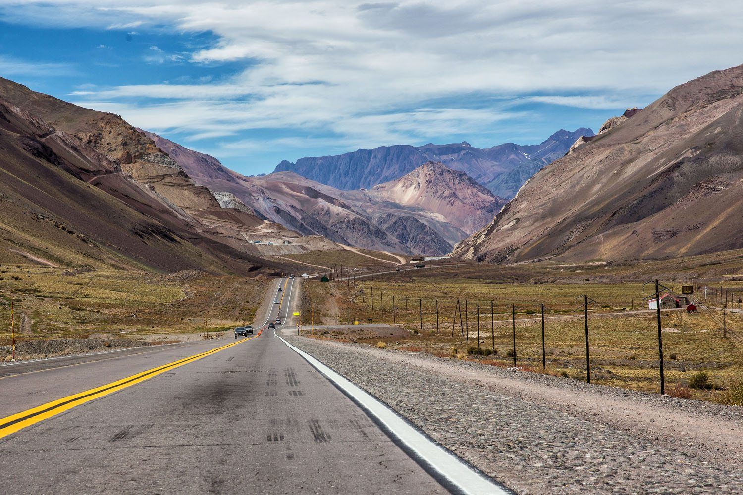 Driving over the Andes Mountains