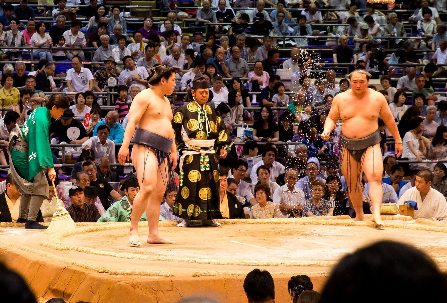 Sumo Wrestler Throwing Salt