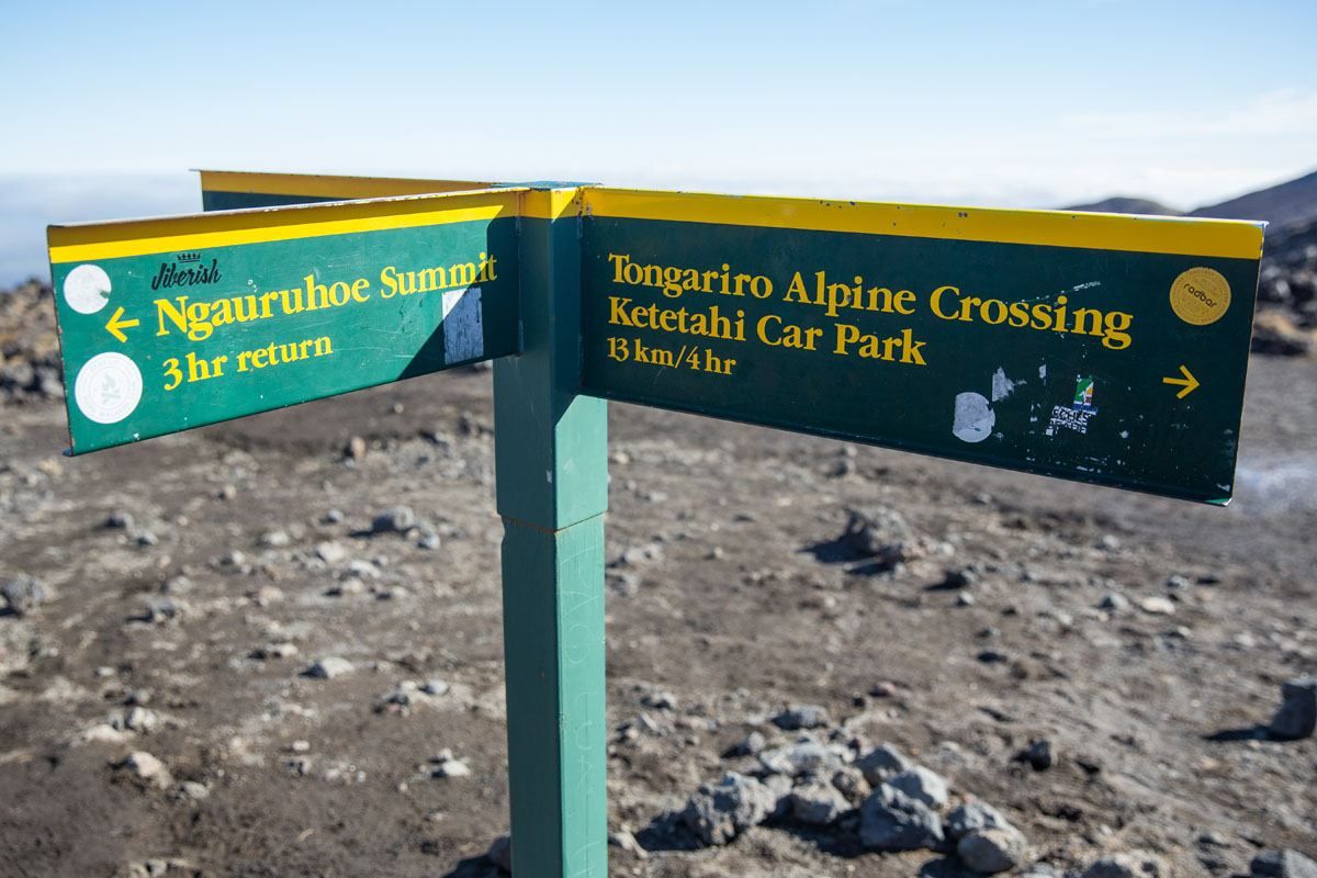 Tongariro Hike Sign