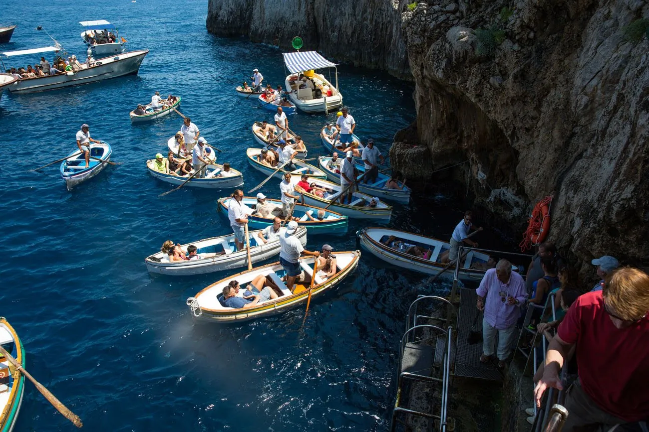 Waiting to get into the Blue Grotto