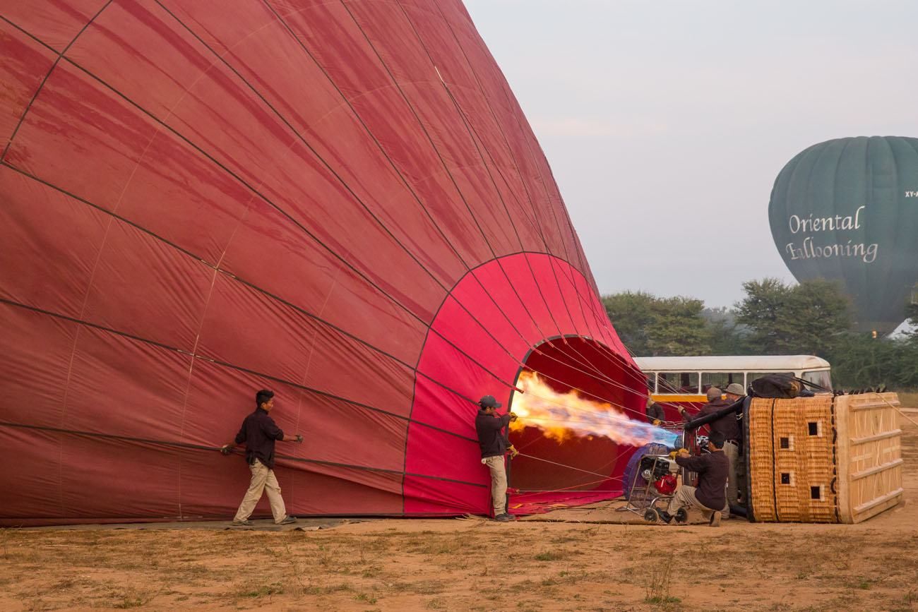 Inflating the balloons