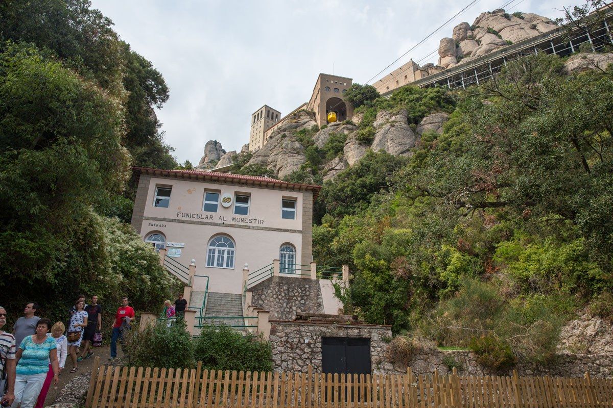 Santa Cova funicular Montserrat day trip from Barcelona