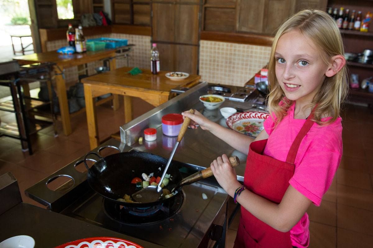 Thai cooking class with kids