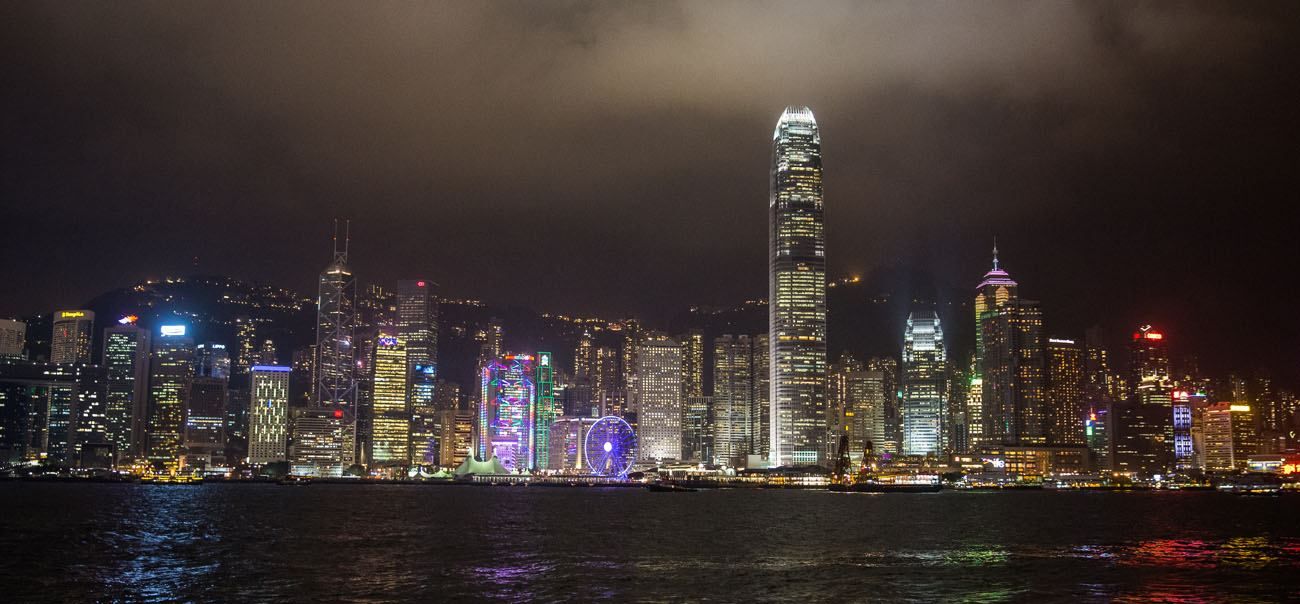 Hong Kong skyline at night