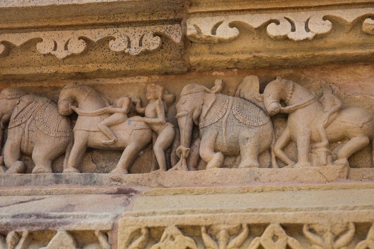 War Elephant Carvings Khajuraho