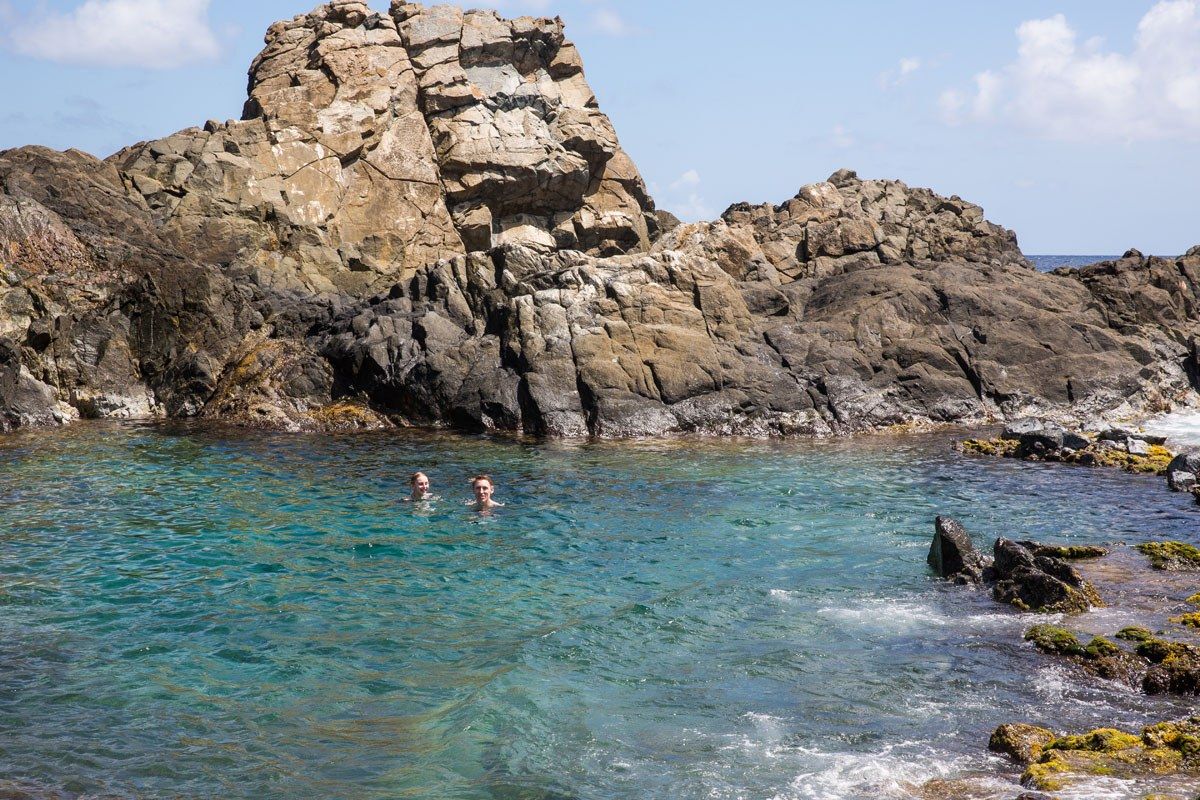 Kara and Tim Aruba Natural Pool