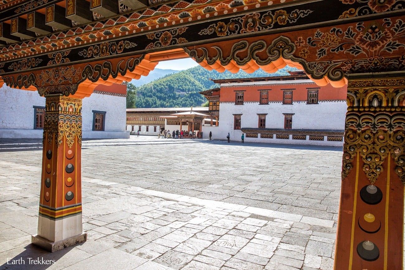 Looking into the courtyard