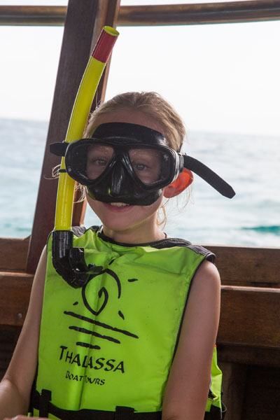 Kara in snorkel gear