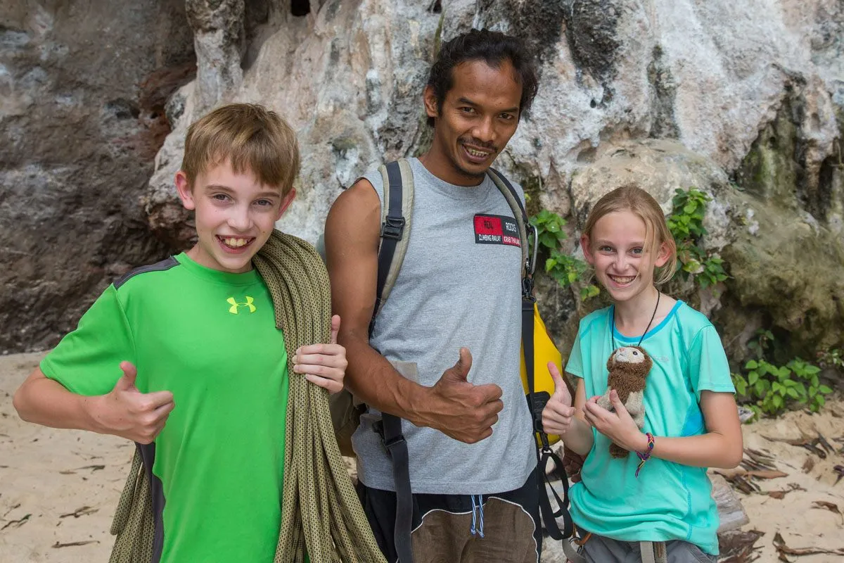 Thailand rock climbing with kids
