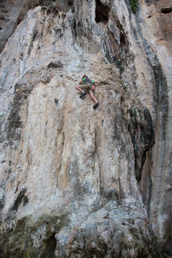 Tyler rock climbing