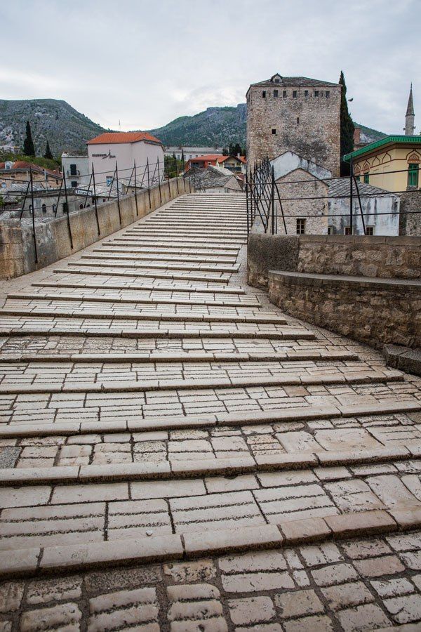 Mostar Bridge can be slippery