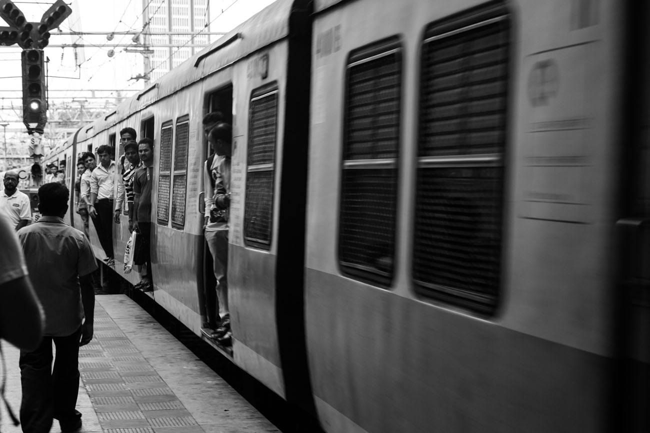 Train black and white