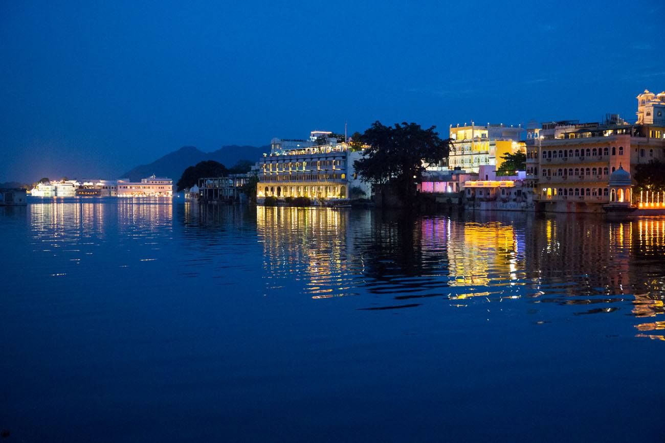 Lake Pichola at night