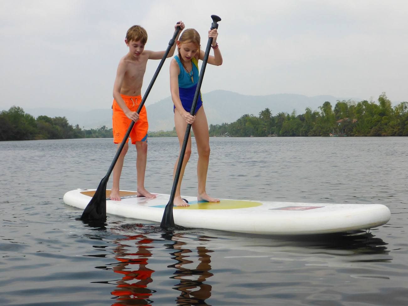 Tyler and Kara Paddle Boarding