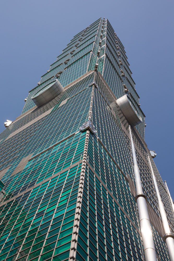 Looking up at Taipei 101