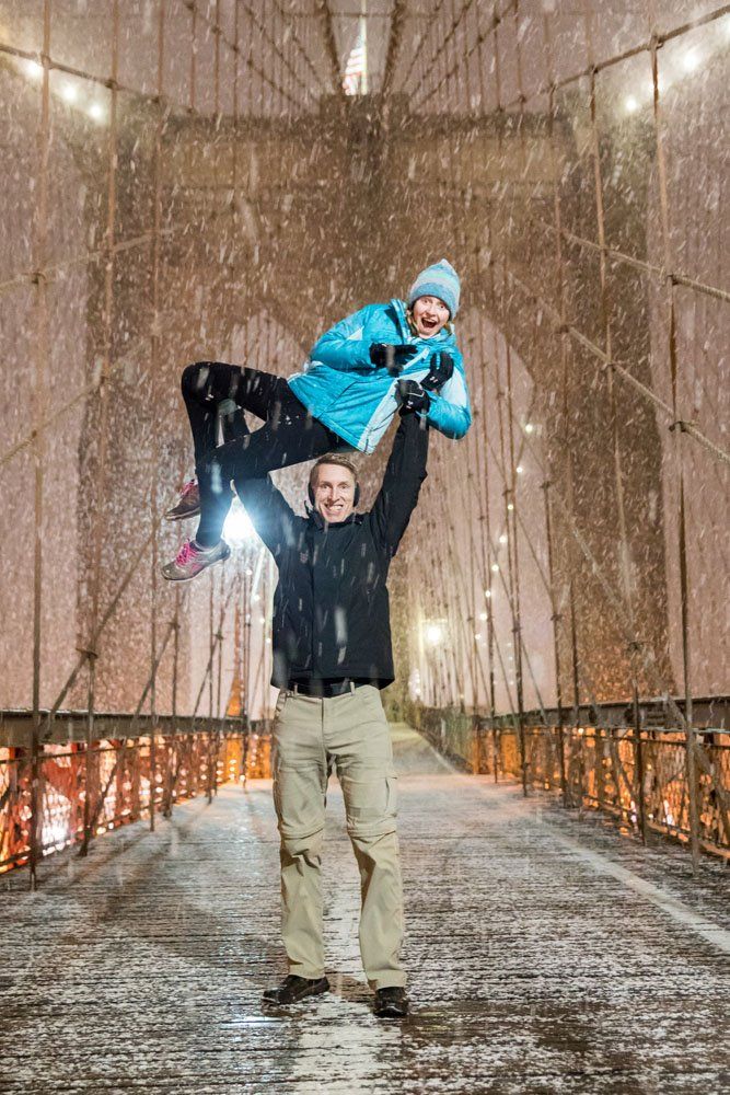 Brooklyn Bridge in Snow