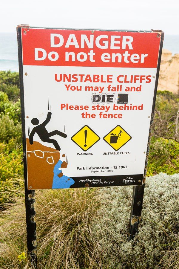 Great Ocean Road Warning Sign