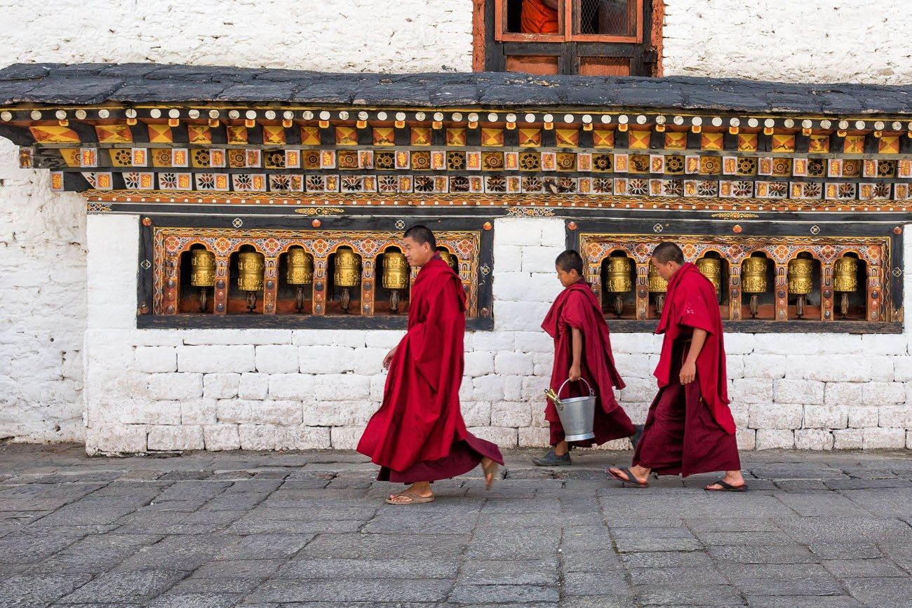 Monks in Bhutan