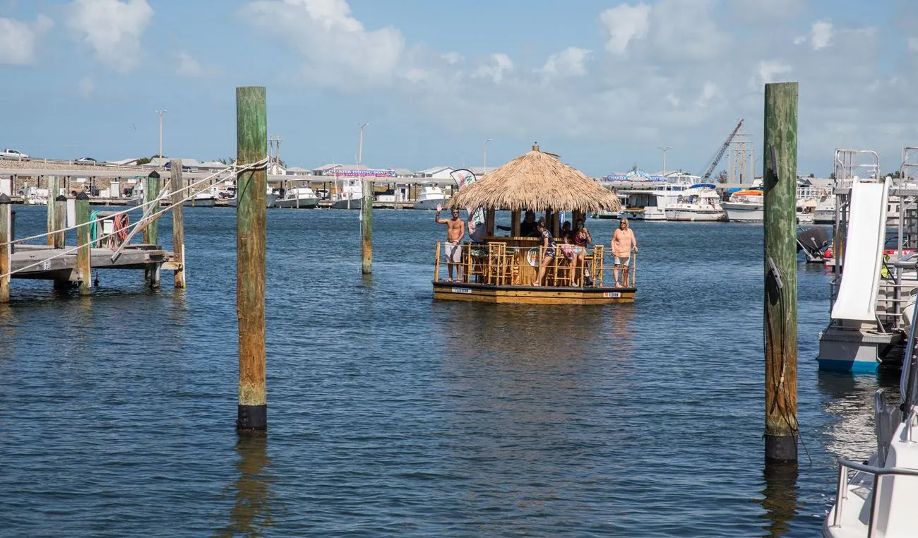 Tiki Boat in Harbor