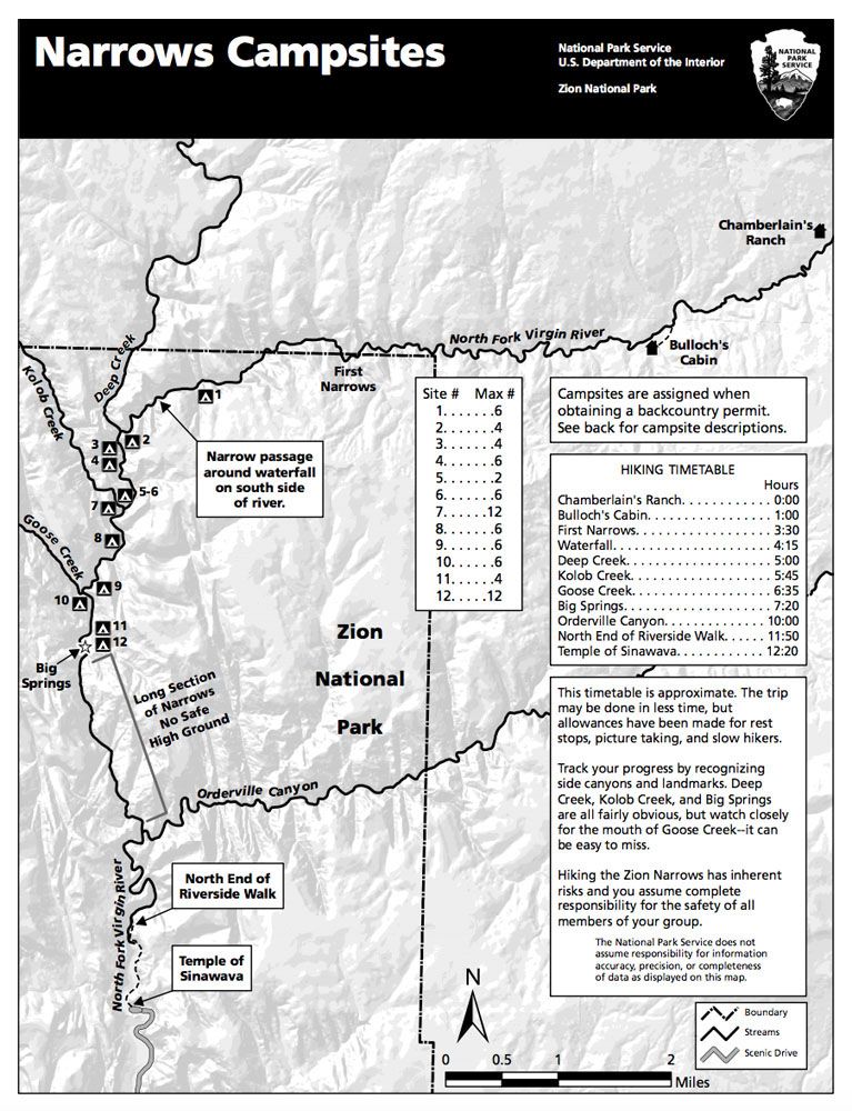 NPS Zion Narrows map