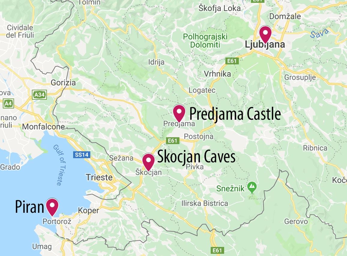 Slovenia Day Trip Map