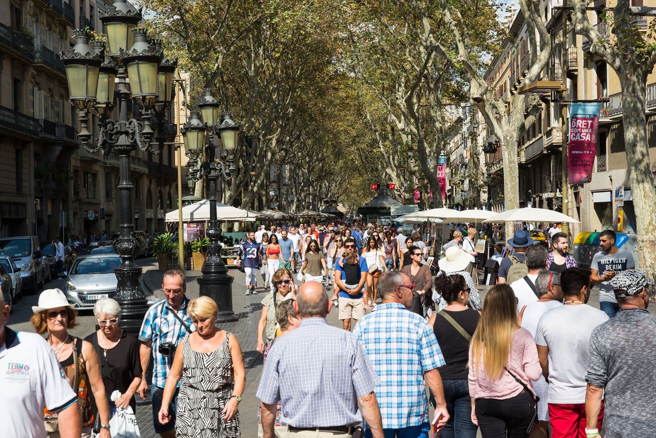 Las Ramblas in September 3 days in Barcelona itinerary