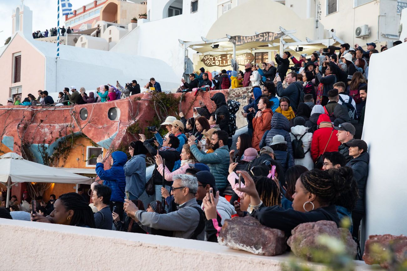Crowds in Santorini