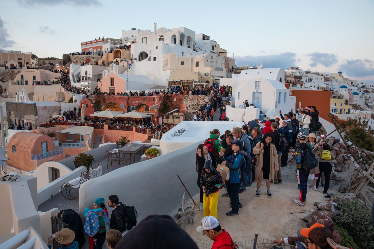 Oia Sunset Crowds