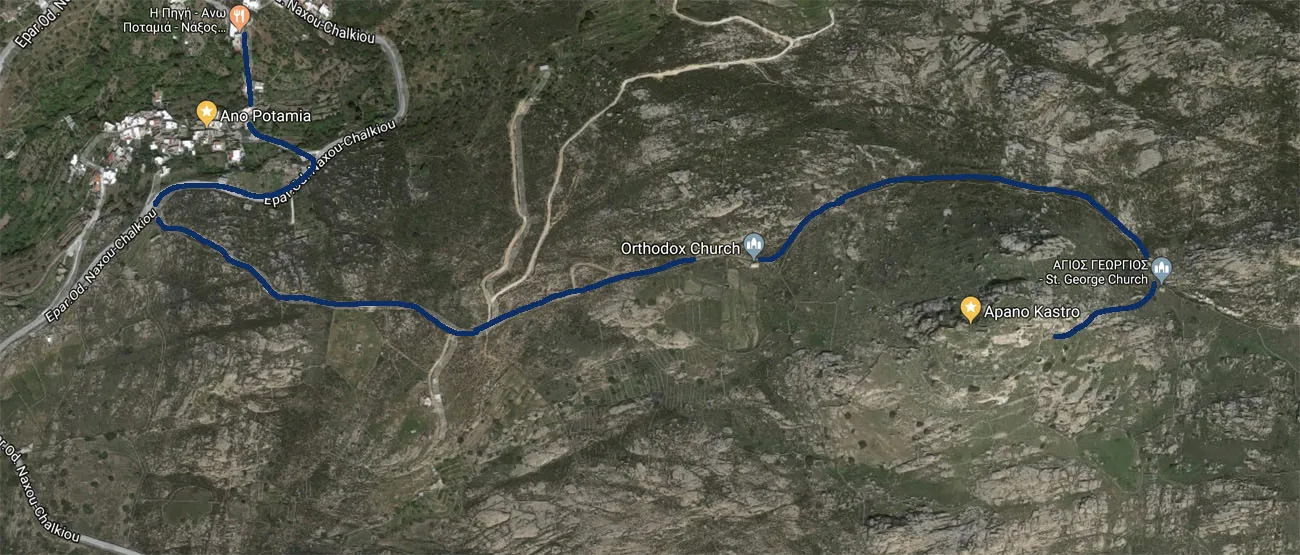 Apano Kastro Hike Map