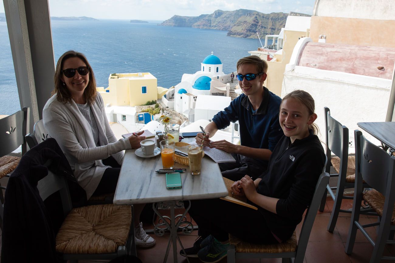At a Cafe in Oia