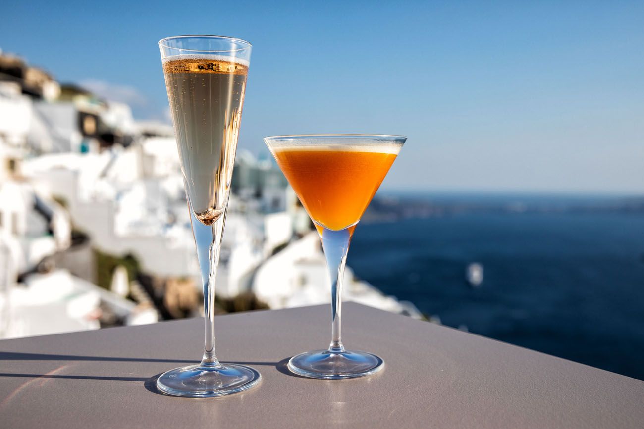Cocktails in Santorini