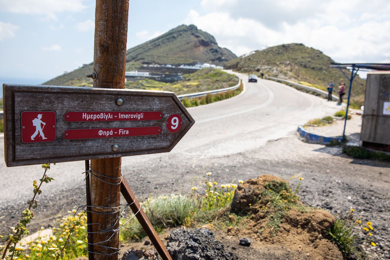 Fira to Oia Trail Marker