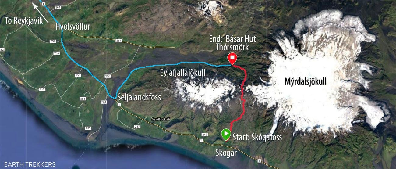 Fimmvorduhals Map