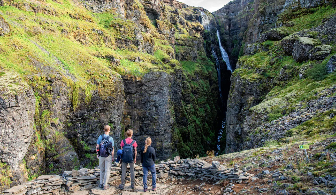 Glymur hiking route in Iceland