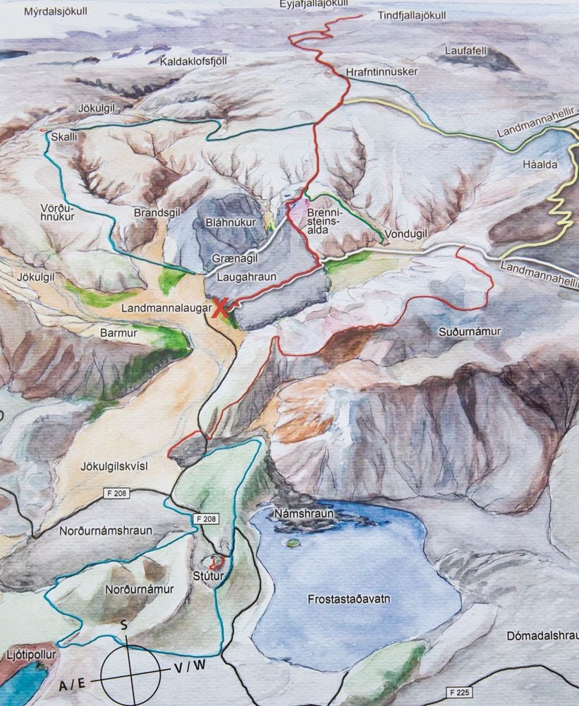 Map Landmannalaugar