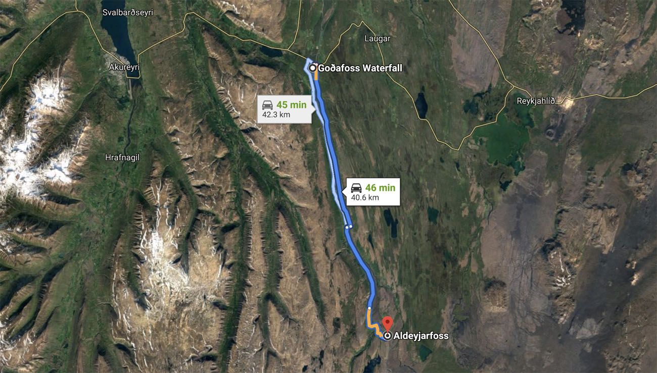 Aldeyjarfoss map