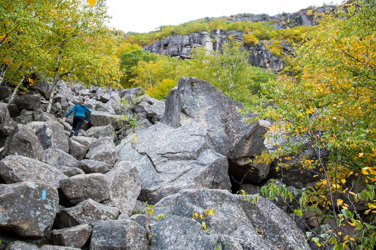 Climbing up the Boulders