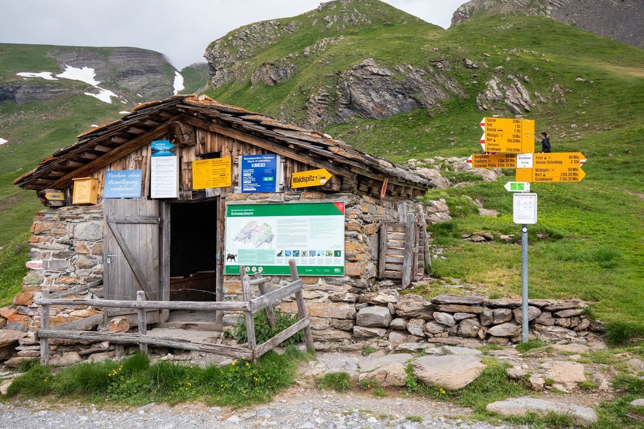 Hut on the Trail Schynige Platte to Faulhorn to First