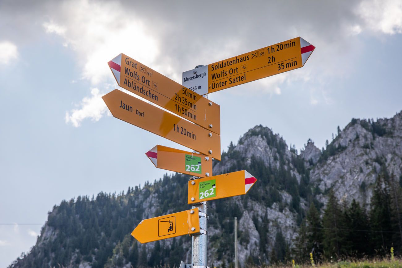 Gastlosen Hiking Sign