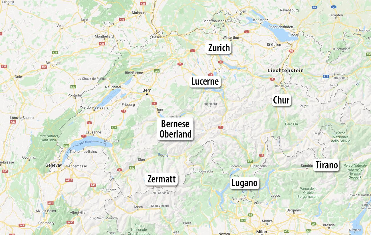 Switzerland Itinerary 10 Day Map