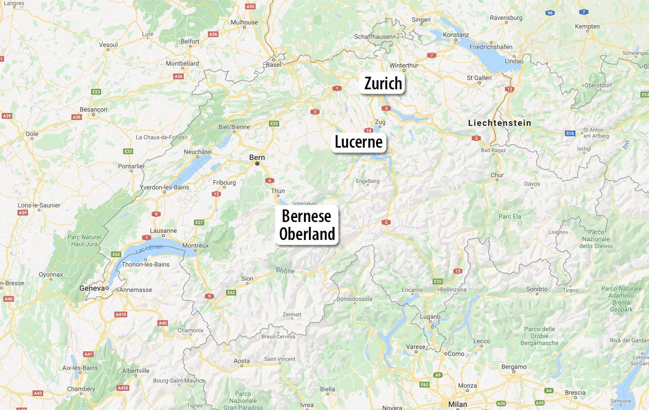 Switzerland Itinerary 7 Day Map