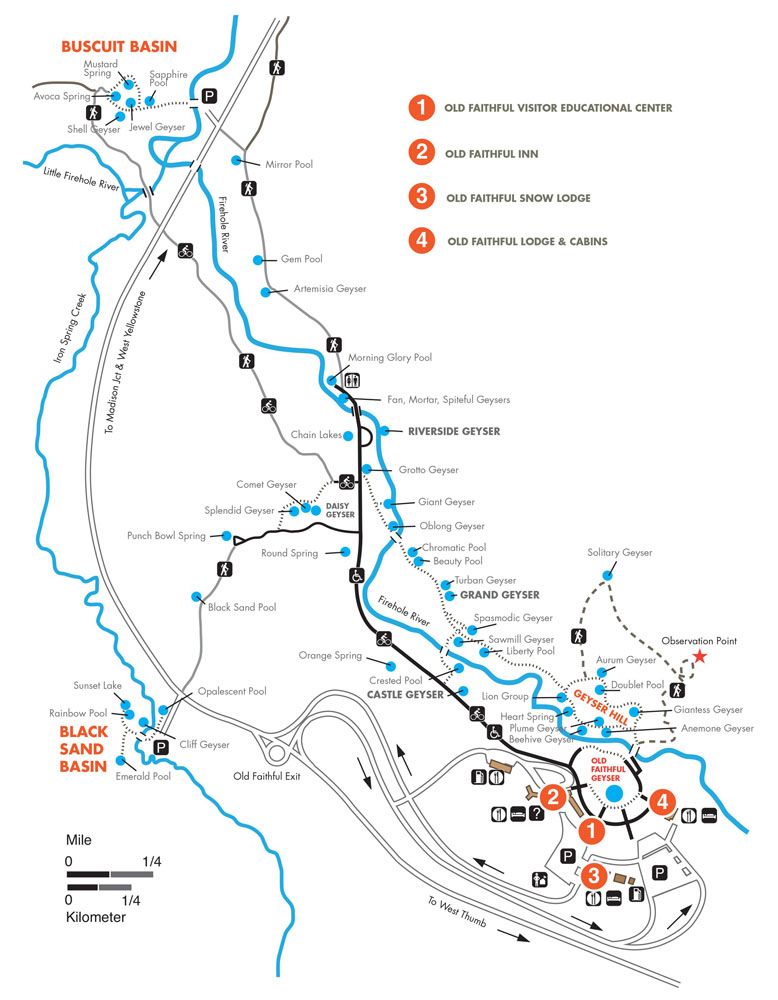 Upper Geyser Basin Map